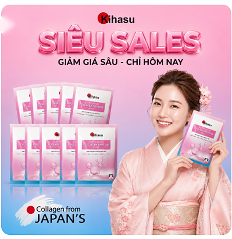 Combo 10 miếng mặt nạ Kihasu Collagen Peptide 6in1 25g